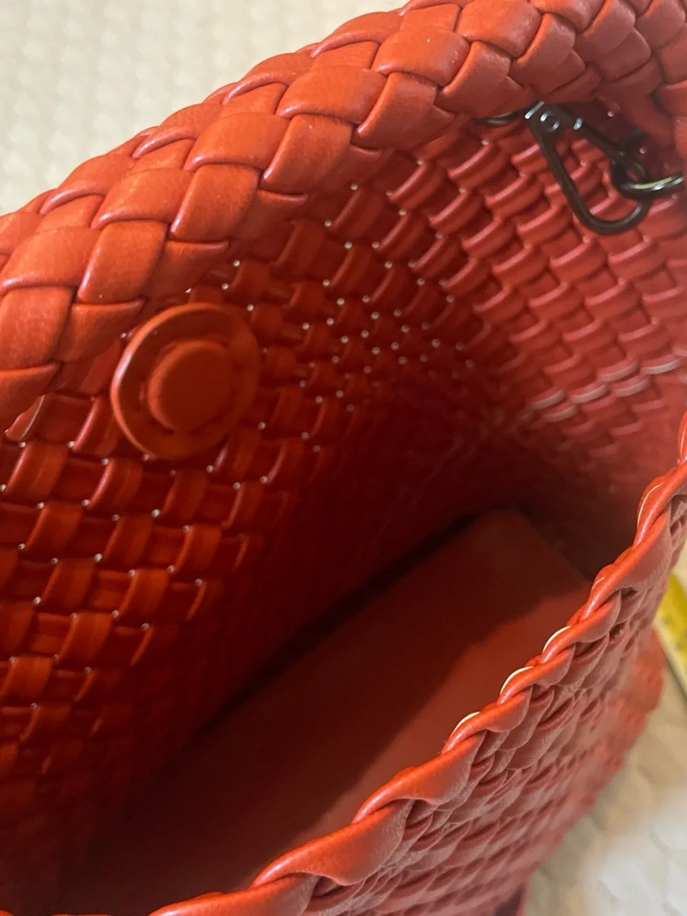 Braided Hobo Bag in Terracotta Red